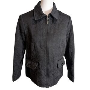 Weather Tamer Black Lined Womens Quilted Jacket Size Large With Pockets